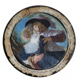 842.  MARIANA FERNANDA WALDSTEIN (1763-1808)“Pintor con una de sus mujeres”.