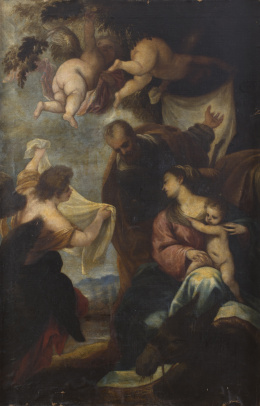 534.  JUAN ANTONIO DE FRÍAS Y ESCALANTE (Córdoba, 1633 - Madrid, 1669)Descanso en la huida a Egipto, 1667.