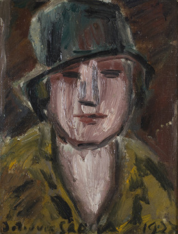 1170.  JOAQUÍN TORRES-GARCÍA (Montevideo, Uruguay, 1874 - 1949)Mujer con sombrero, 1927.