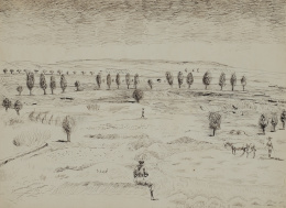 1134.  FRANCISCO SAN JOSÉ (Madrid, 1919 - 1981)Paisaje de campo.