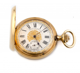 458.  Reloj saboneta PIQUET & CLE  Geneve , en oro de 18K pp. S. XX