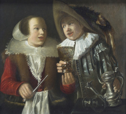 503.  SEGÚN JUDITH LEYSTER (Escuela holandesa, siglo XVII)Personajes en una taberna.