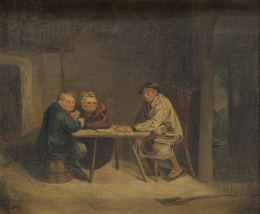 496.  ESCUELA FLAMENCA, H. 1800Jugadores de cartas.