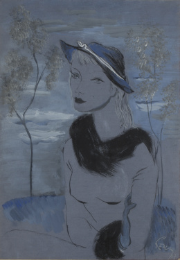 1156.  SERNY (Ricardo Summers Ysern) (Cádiz, 1908 - Madrid, 1995)Femme élégante.