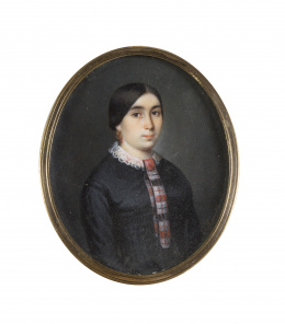 471.  MUÑOZ (Escuela española, siglo XIX)Retrato de dama, 1848.