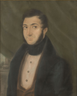 501.  PERINOR (Pintor francés, activo en Nueva Orleans, cerca 1825)Retrato de caballero