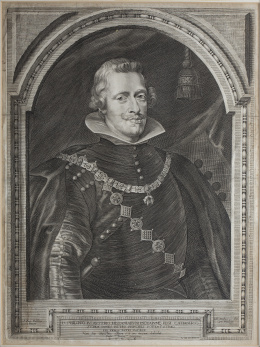 743.  PAULUS PONTIUS (1603-1658)Retrato de Felipe IV, Rey de España P. Paul Rubens pinxit [Amberes], Gillis Hendricx exc. Ant. Cum privilegio, 