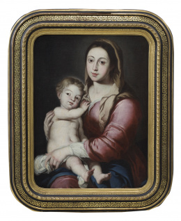 1166.  COPIA DE BARTOLOMÉ ESTEBAN MURILLO (Escuela española, h.1700)Virgen con niño.