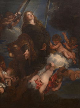 526.  ESCUELA ESPAÑOLA, SIGLO XVIISanta Rosalía de Palermo en gloria.