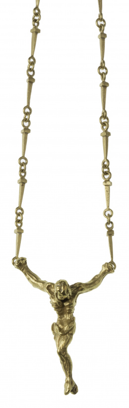 170.  Colgante escultura de Dali “Cristo de San Juan de la Cruz” en oro de 18K. Numerada 205