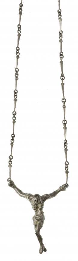 169.  Colgante escultura de Dali “Cristo de San Juan de la Cruz” en plata. Numerada 481