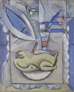 975.  FRANCISCO BORES (Madrid, 1898 - París, 1972)Poisson et Poulet, 1948