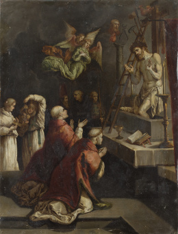 859.1.  ESCUELA HISPANOFLAMENCA, SIGLO XVIILa misa de San Gregorio .