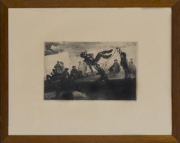 893.  RICARDO BAROJA NESSI (Huelva, 1871-Navarra, 1953)Salto con pértiga, ca. 1908