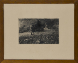 1246.  RICARDO BAROJA NESSI (Huelva, 1871-Navarra, 1953)Cura a caballo o El viático, ca. 1908