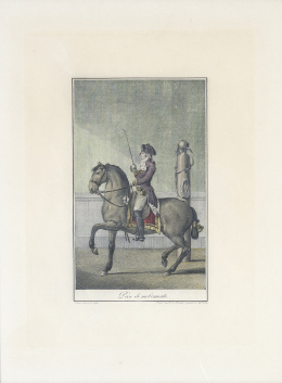 1113.  ANTONIO CARNICERO (dib) MANUEL ESQUIVEL DE SOTOMAYOR (grab) RAFAEL ESTEVE (grab) MARIANO SALVADOR CARMONA (grab)Paso de movimiento, Trote sostenido y Galope de campo .