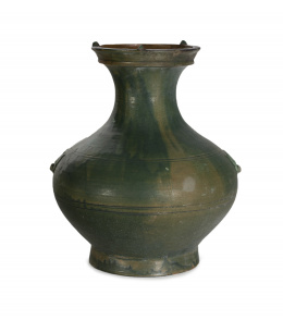 1391.  Jarrón en cerámica vidriada verdePp. S. XX