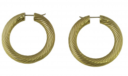641.  Pendientes criollas en oro amarillo gallonado de 18K