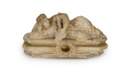 1515.  “María Magdalena penitente” Escultura en alabastro esculpido y parcialmente dorado y policromado.S. XVI.