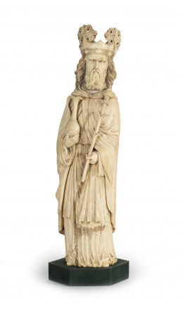 1332.  Enrique II (951-995) duque de BavieraGran figura de marfil tallado.Alemania, mediados S. XIX.