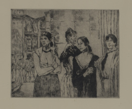700.  JOSÉ GUTIÉRREZ SOLANA (Madrid, 1886 - 1945)Mujeres de la vida.