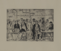 702.  JOSÉ GUTIÉRREZ SOLANA (Madrid, 1886 - 1945)Comedor de los pobres.