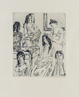 244.  JOSÉ GUTIÉRREZ SOLANA (Madrid, 1886 - 1945)La peinadora.