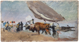 786.  JOAQUÍN SOROLLA Y BASTIDA (Valencia, 1863 - Madrid, 1923) La llegada de la pesca, Valencia