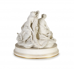 1239.  Biscuit, grupo escultórico.Fábrica Nacional de Sévres, 1908.S. XX.