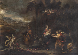 891.  FRANCISCO ANTOLÍNEZY SARABIA (1645-1700) Huida a Egipto.