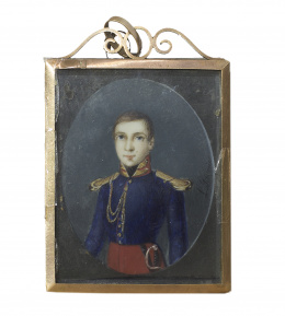 855.  L. GARCÍA (Escuela española, siglo XIX)Retrato de militar.