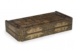 478.  Caja “Backgammon” y ajedrez Trabajo chino para la exportación, h. 1840 - 1850