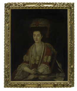 906.  RUBIRA (Escuela española, h. 1800)Retrato María Velarde y Sandobal.