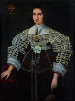 904.  ESCUELA ALEMANA, H.1634Retrato de dama y retrato de caballero con escudo de armas1634.