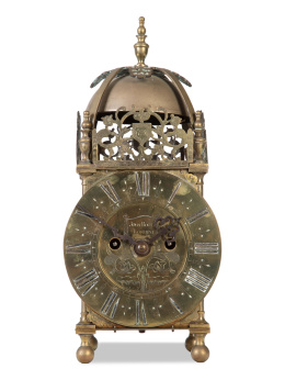 1205.  John Booth Londini.Reloj de linterna Jorge II de bronce.Inglaterra, fechado en 1732.