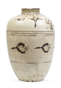 1194.  Vasija Cizhou de cerámica.China, dinastía, Ming (1368-1644).