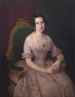 961.  ANTONIO MARÍA ESQUIVEL  (Sevilla,1806 - Madrid, 1857)Retrato de dama.