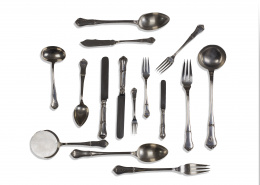 384.  Cubetería en plata con diseño de “nudo marinero”con marcas de Pedro Durán, S. XX..