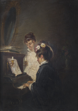879.  ESCUELA ESPAÑOLA, SIGLO XIXLección de piano