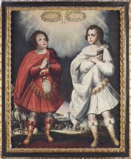 796.  ESCUELA COLONIAL, SIGLO XVIIILos Santos Justo y Pastor