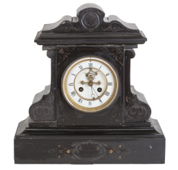 716.  Regulador de sobremesa en mármol.Francia, ff. del S. XIX.