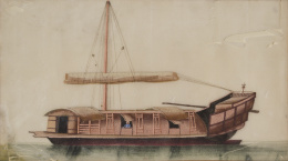 218.  ESCUELA CHINA SIGLO XIXPareja de barcos del tesoro.