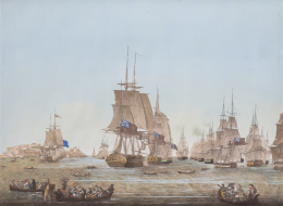 925.  ESCUELA FRANCESA, SIGLO XIXVista de Puerto.