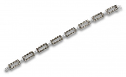 868.  Pulsera de brillantes brown y blancos en rectángulos unidos por parejas de brillantes.