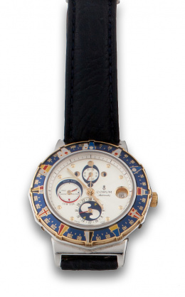 801.  Reloj Corum Admiral’s Cup “Marées”en oro y acero. Nº7783021