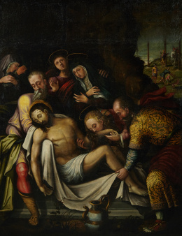 828.  ANGELINO MEDORO (1567 - 1633)Entierro de Cristo.