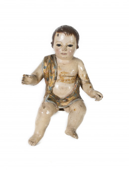 631.  “Niño” Escultura en madera tallada y policromada.S. XVIII..
