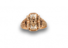 625.  Sortija sello con esmalte  con inscripción ”1959” “Culver City” 