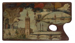 722.  RODRÍGUEZ MARÍN (Escuela andaluza, siglo XIX).Paleta de pin