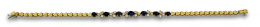 126.  Pulsera de zafiros entre tríos de brillantes en oro de 18K.
